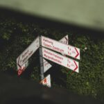 red and white street sign